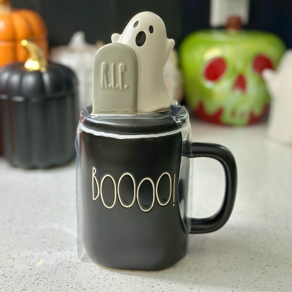 Rae Dunn • BOO Ghost Mug w/lid • NWOT